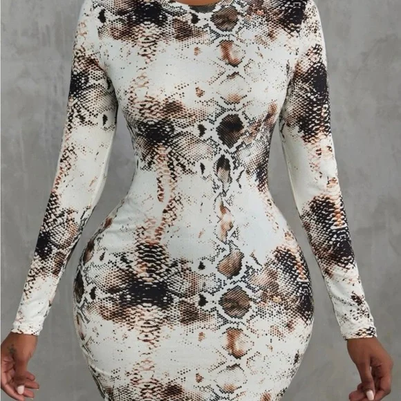 SHEIN | Dresses | Snakeskin Print Bodycon Dress